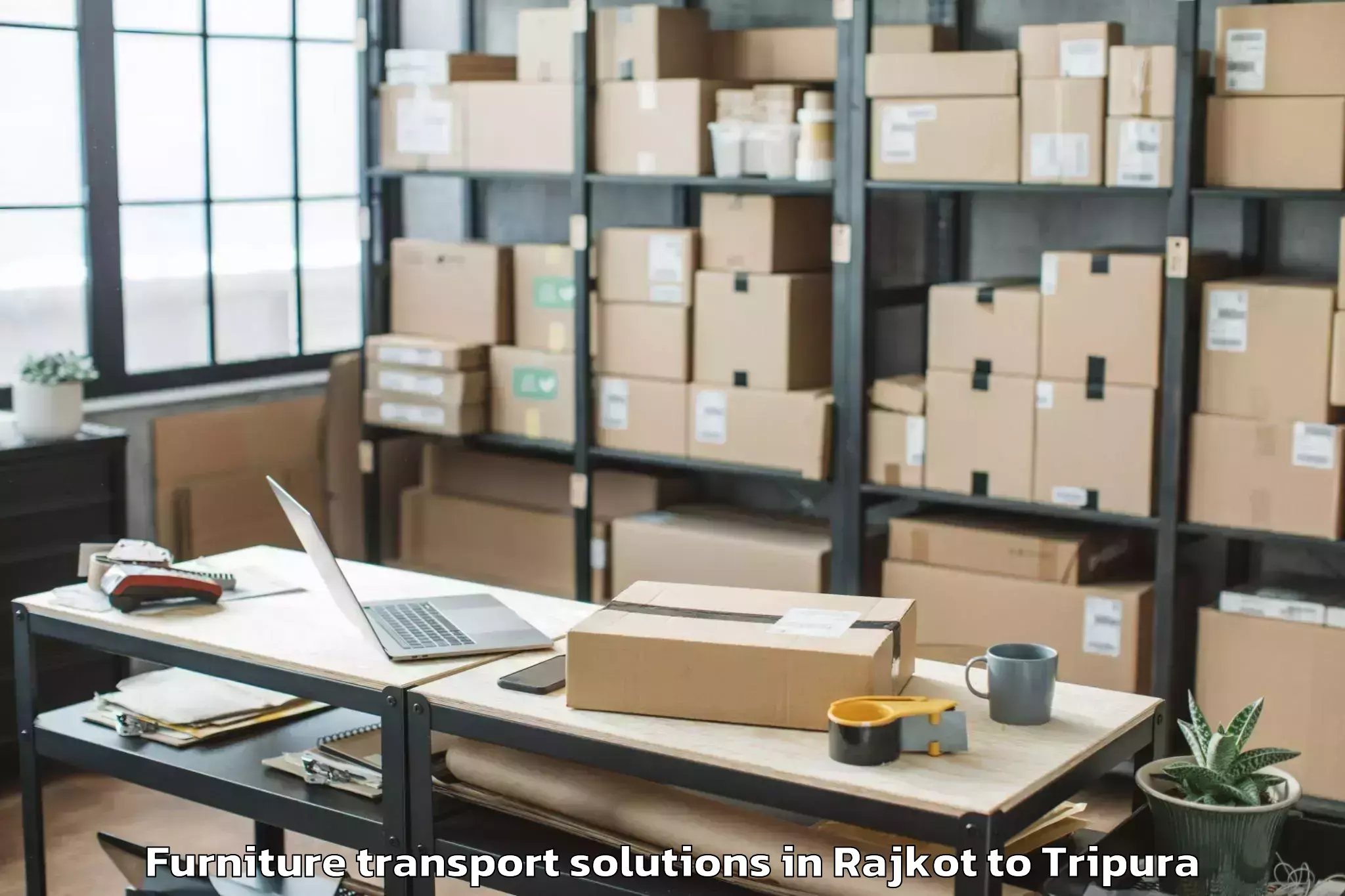 Leading Rajkot to Kamalpur Airport Ixq Furniture Transport Solutions Provider